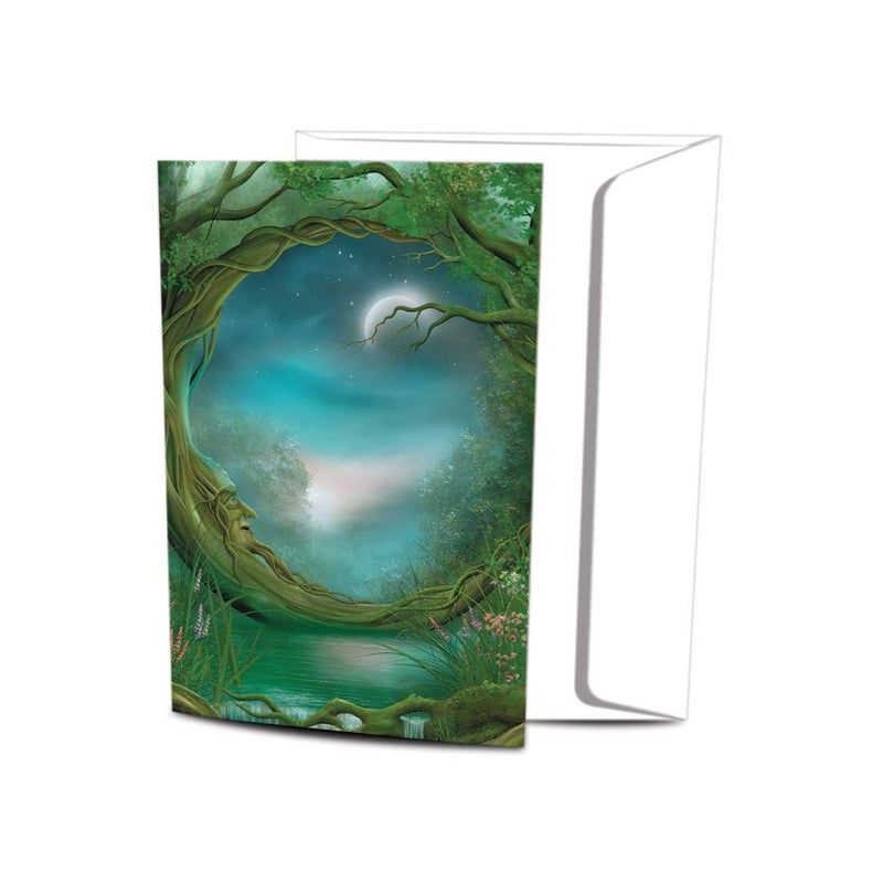 Tree-Free Greetings - All Occasion Cards - Artful Designs - 12 Greeting Cards + White Envelopes - Made in USA - 100% Recycled Paper - 4 x 6 - Day and Night (FS66495) - Image 1